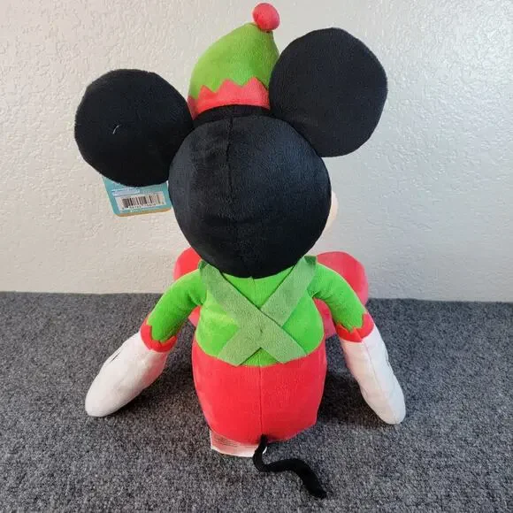 NWT Disney Mickey Mouse Elf Christmas Plush 19" Holiday Just Play Suspenders - Picture 4 of 10